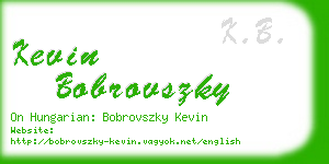 kevin bobrovszky business card